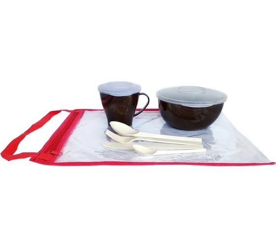 Изображение товара Набор посуды SOLARIS Походный на 1 персону шоколадный S1106