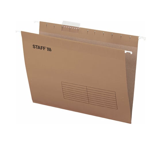 Изображение товара Подвесные папки STAFF А4 350x240 мм до 80 листов, комплект 10 шт, крафт-картон 270932