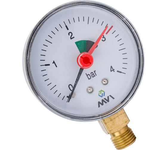 Изображение товара Радиальный манометр MVI до 4 бар, D63 мм, с нижним подключением G1/4 RM.6304.03