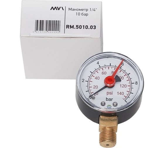 Изображение товара Радиальный манометр MVI до 10 бар, D50 мм, с нижним подключением G1/4 RM.5010.03