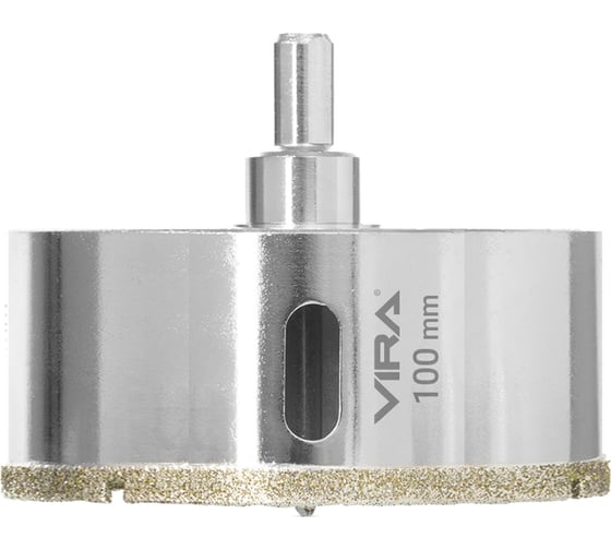 Изображение товара Коронка алмазная по керамике 100 мм, трехгранный хвостовик VIRA 559518