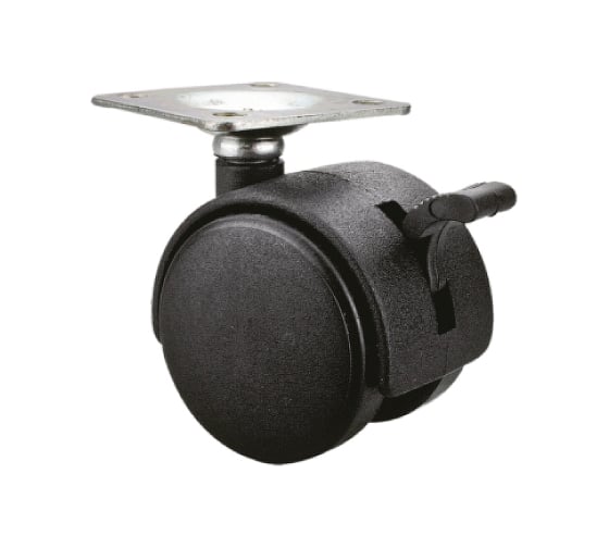 Изображение товара Мебельное колесо STARFIX 50 мм на площадке с фиксатором черное SMF-10520