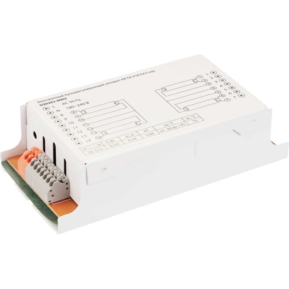 Изображение товара Электронный пускорегулирующий аппарат дроссель TDM ELECTRIC EB-T8-418-EA3 36W 220V для люминесцентн