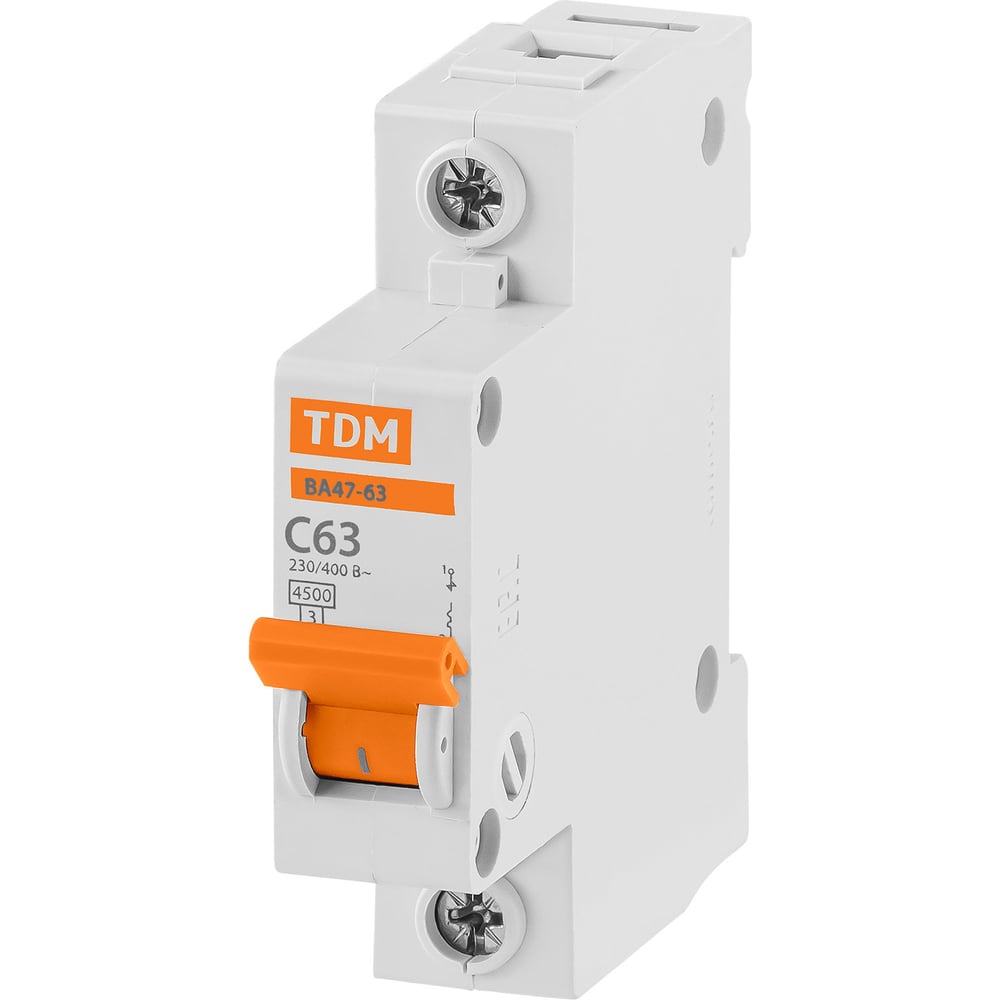 Изображение товара Автоматический выключатель TDM ELECTRIC ВА47-63 63А 1P