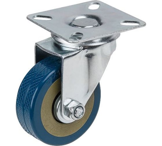 Изображение товара Мебельное колесо STARFIX диаметр 50 мм на площадке резиновая серый SMF-10526