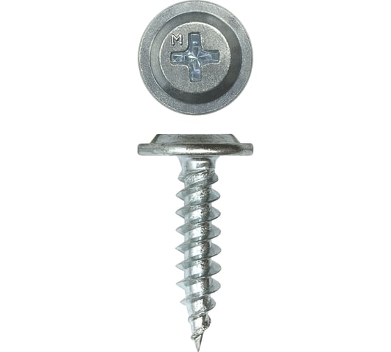 Изображение товара Саморез Daxmer с прессшайбой ПШ 4,2x19 острый цинк усиленный 1000 шт 00-00463387