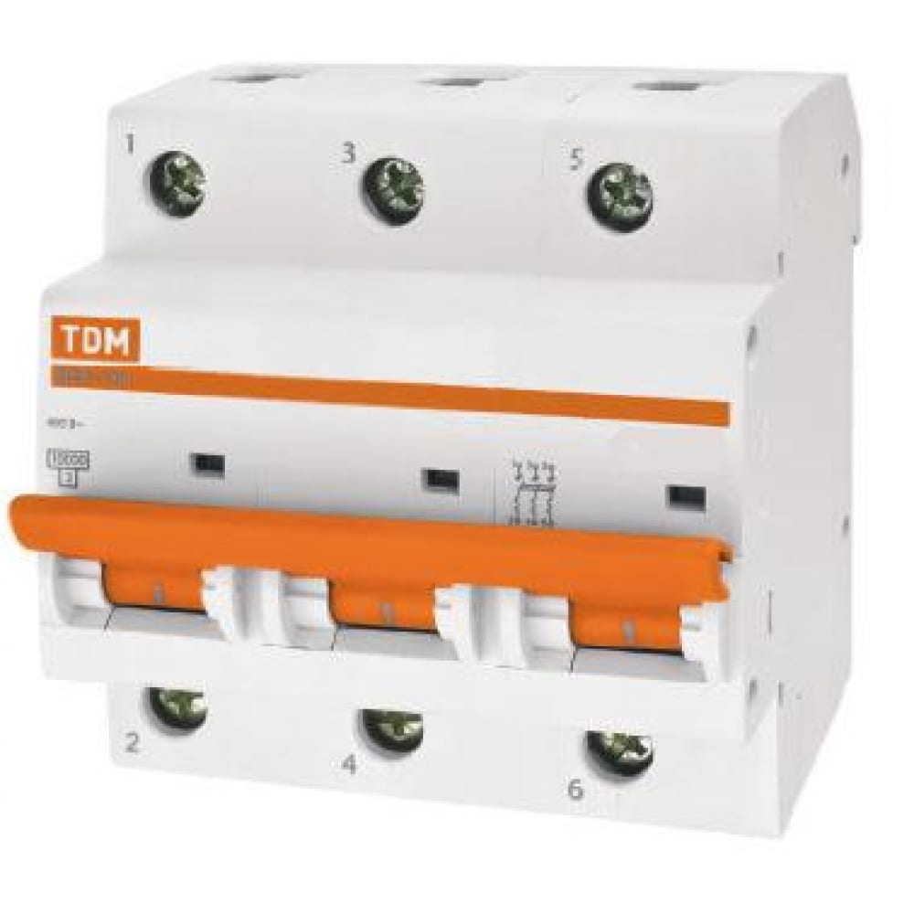 Автомат TDM, цвет белый SQ0207-0069 ВА47-100 3Р, 20 А, 10 кА, С - фото 1