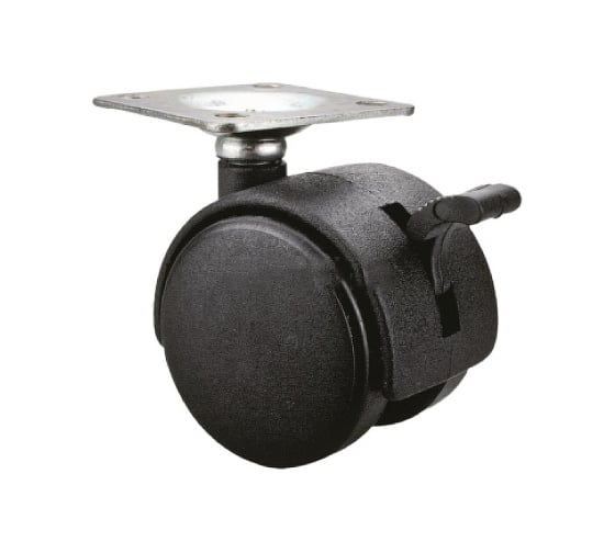 Изображение товара Мебельное колесо STARFIX 40 мм на площадке с фиксатором черное SMF-10521