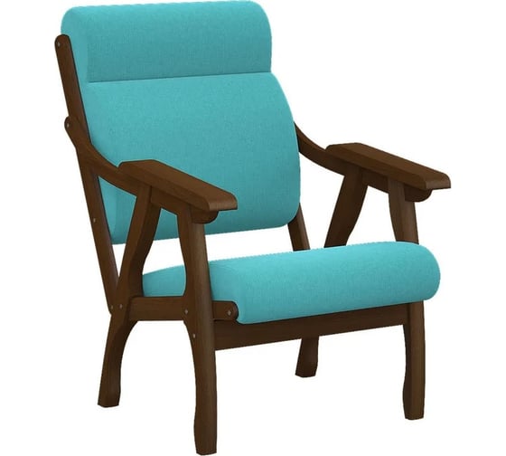 Изображение товара Кресло Мебелик Вега 10 ткань бирюза, каркас орех 7543