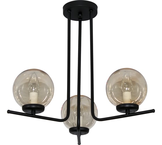 Изображение товара Потолочный светильник ЭЛЕТЕХ Лоу 131 черн.муар (Плафон 7590) НПБ 01-3x40-225 Е14 [ИМ] 1005405119