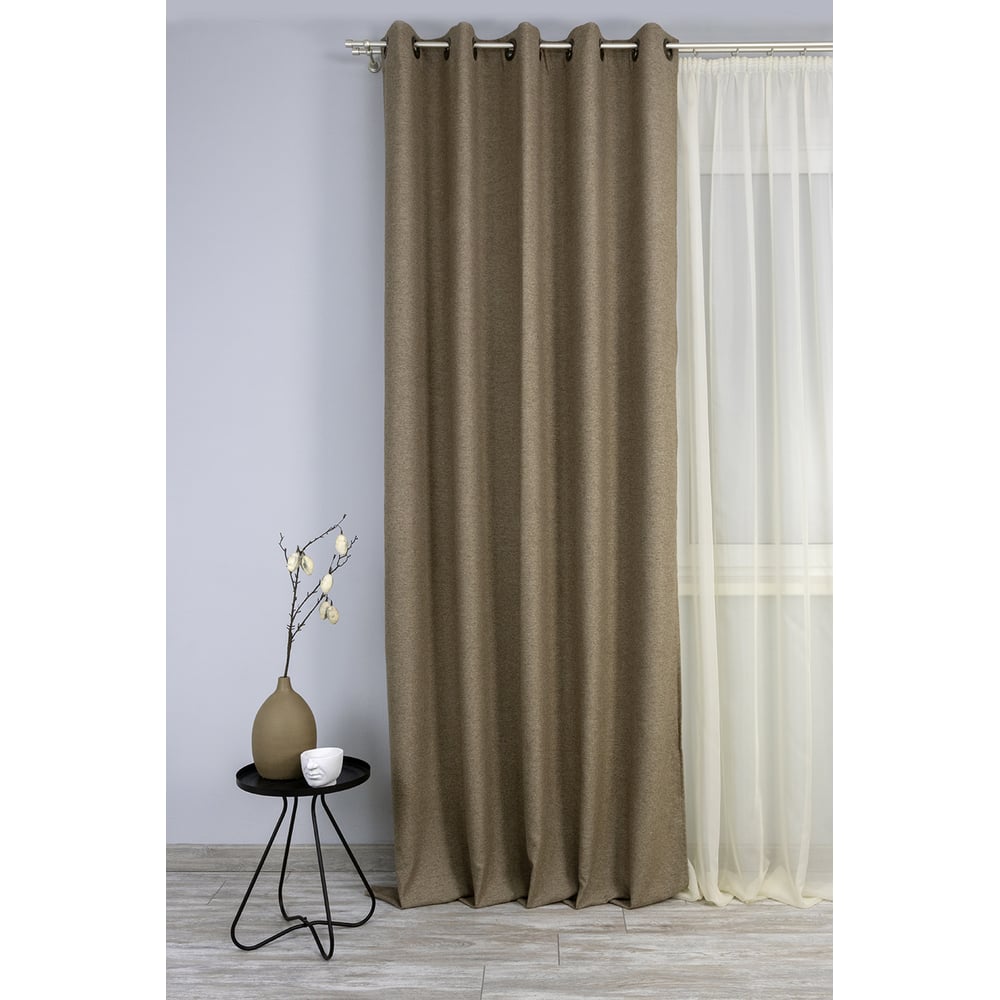 Изображение товара Штора на люверсах Kauffort Шенилл 200x270 см бежевый