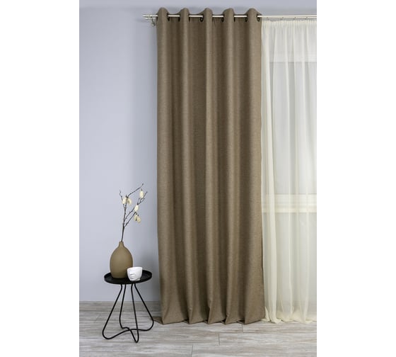 Изображение товара Штора на люверсах Kauffort Шенилл 200x270см, цвет бежевый 110014630