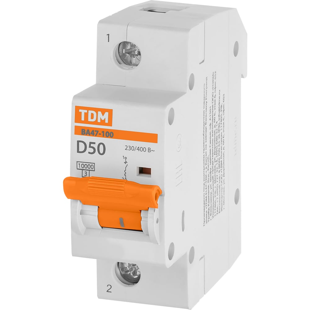 Изображение товара Автоматический выключатель ВА47-100 50А 10 кА D TDM ELECTRIC