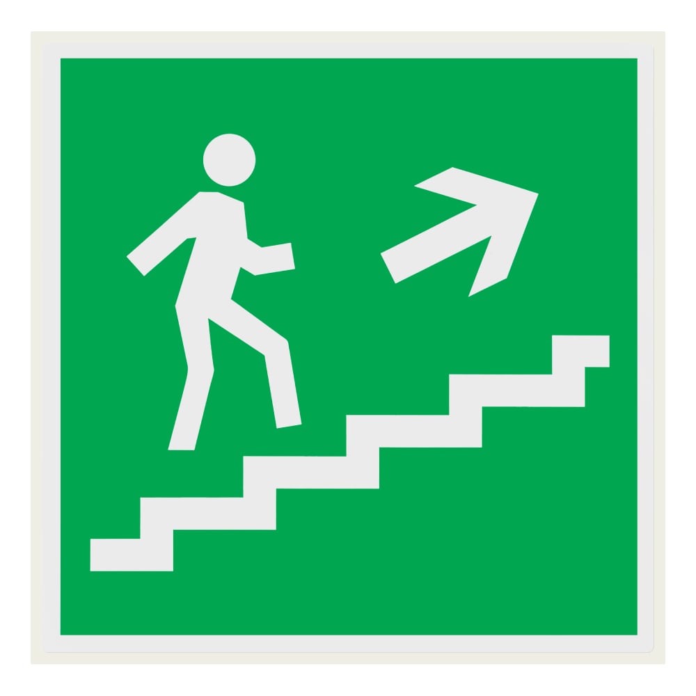 Изображение товара Знак Направление к эвакуационному выходу по лестнице направо вверх TDM ELECTRIC 150х150мм, упаковка