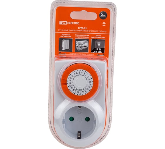 Изображение товара Розеточный механический таймер TDM ELECTRIC ТРМ-01 SQ1506-0001