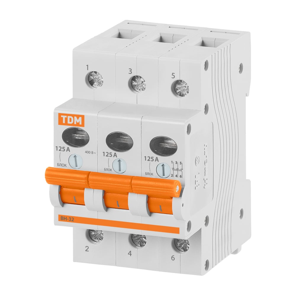 Изображение товара Выключатель нагрузки (мини-рубильник) ВН-32 TDM ELECTRIC 3P 125A SQ0211-0030 Изображение товара Выключатель нагрузки (мини-рубильник) ВН-32 TDM ELECTRIC 3P 125A SQ0211-0030