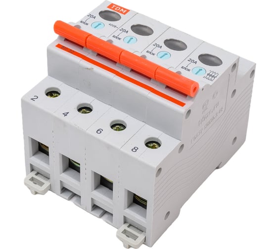 Изображение товара Выключатель нагрузки мини-рубильник TDM ELECTRIC ВН-32 4P 20A SQ0211-0032