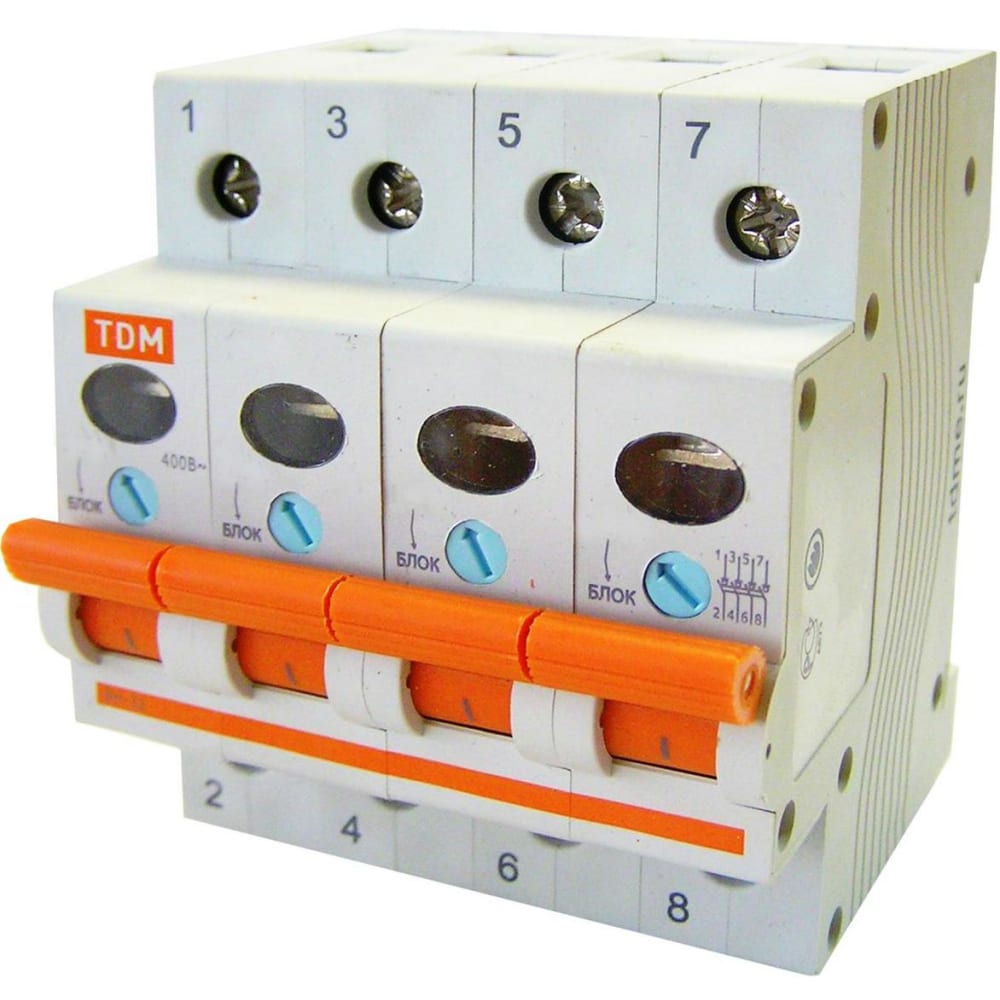 Купить Выключатель нагрузки мини-рубильник tdm вн-32 4p 25a sq0211-0033