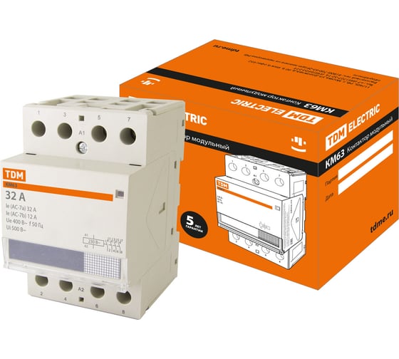Изображение товара Модульный контактор TDM ELECTRIC КМ63/4-32 SQ0213-0013