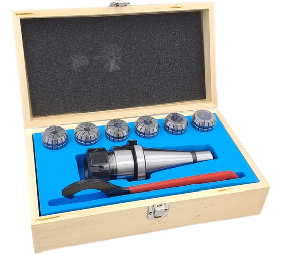 Изображение товара Патрон цанговый 7:24 NT40 с набором цанг ЕR 32 из 6 шт. (6-20 мм) TORNERI 045743