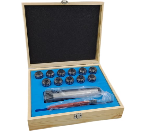 Изображение товара Патрон цанговый КМ5 с набором цанг ЕR 32 из 11 шт. (4-20 мм) TORNERI 045731