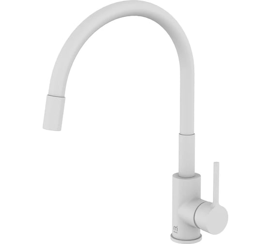 Изображение товара Смеситель для кухни Milardo Meal с гибким изливом, белый матовый M01WT0FM05