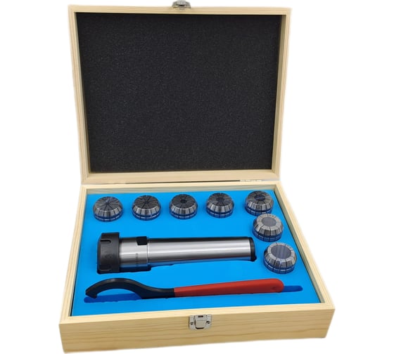 Изображение товара Патрон цанговый КМ5 с набором цанг ЕR 40 из 7 шт. (6-25 мм) TORNERI 045742