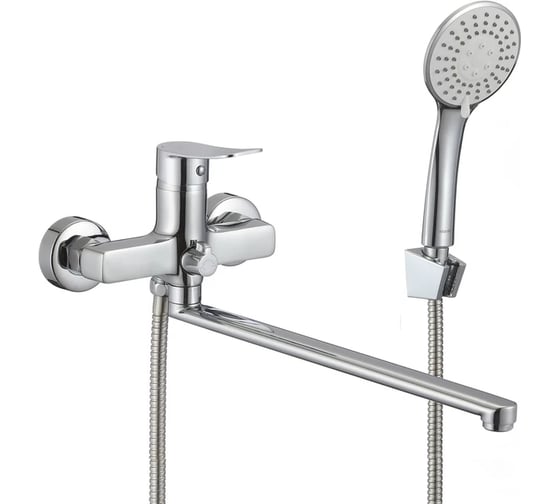 Изображение товара Смеситель для ванны Milardo Demi с длинными изливом, глянцевый хром DEMSB00M10