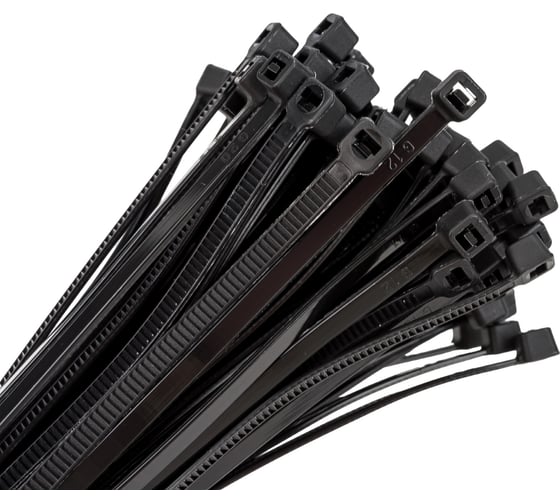 Изображение товара Хомут стяжка нейлоновая SUPRLAN 3,6x250мм черная UV (100pcs) 06-1036