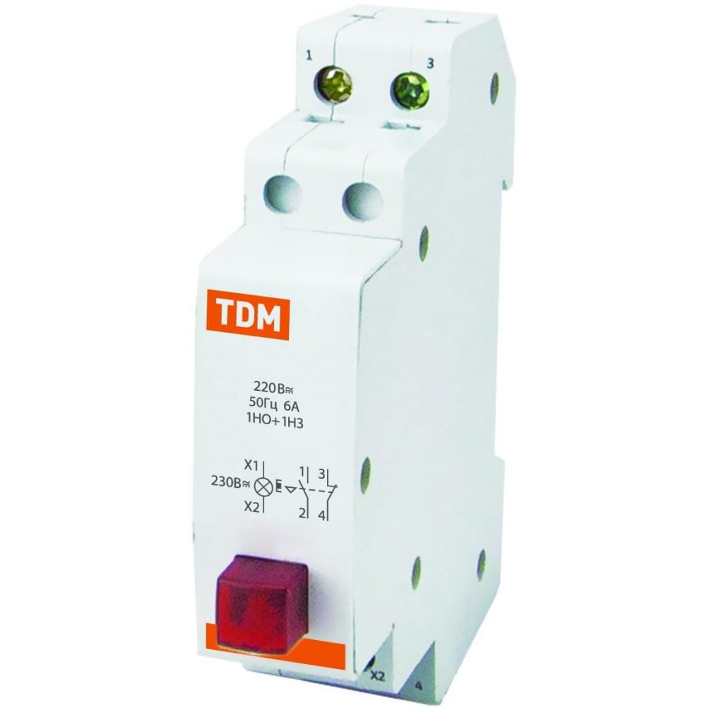 фото Кнопочный выключатель c фиксацией и индикацией tdm вк-47m 1но;1нз зеленый sq0214-0017