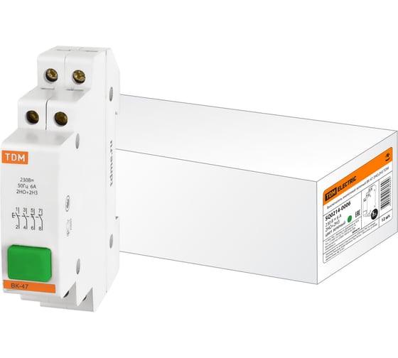 Изображение товара Кнопочный выключатель зеленый TDM ELECTRIC ВК-47 2НО;2НЗ SQ0214-0006