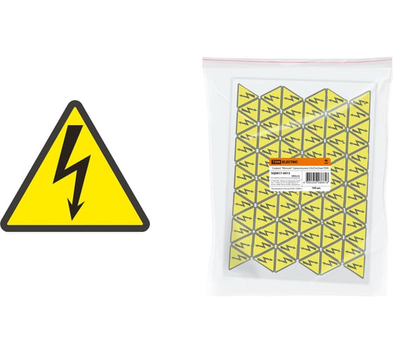 Изображение товара Символ "Молния" TDM ELECTRIC треугольник 25x25x25мм 100шт. SQ0817-0013