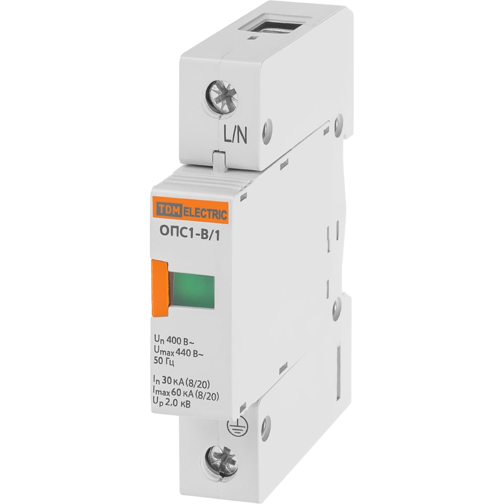 Изображение товара Разрядник TDM ELECTRIC ОПС1-B 1Р 30kA 380/400 В IP00