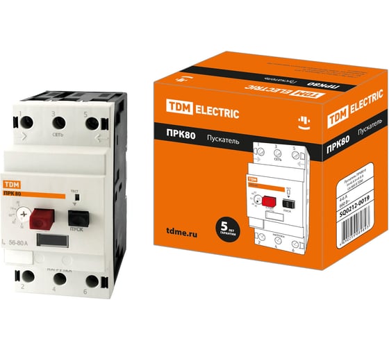 Изображение товара Пускатель TDM ELECTRIC ПРК80-6 SQ0212-0019