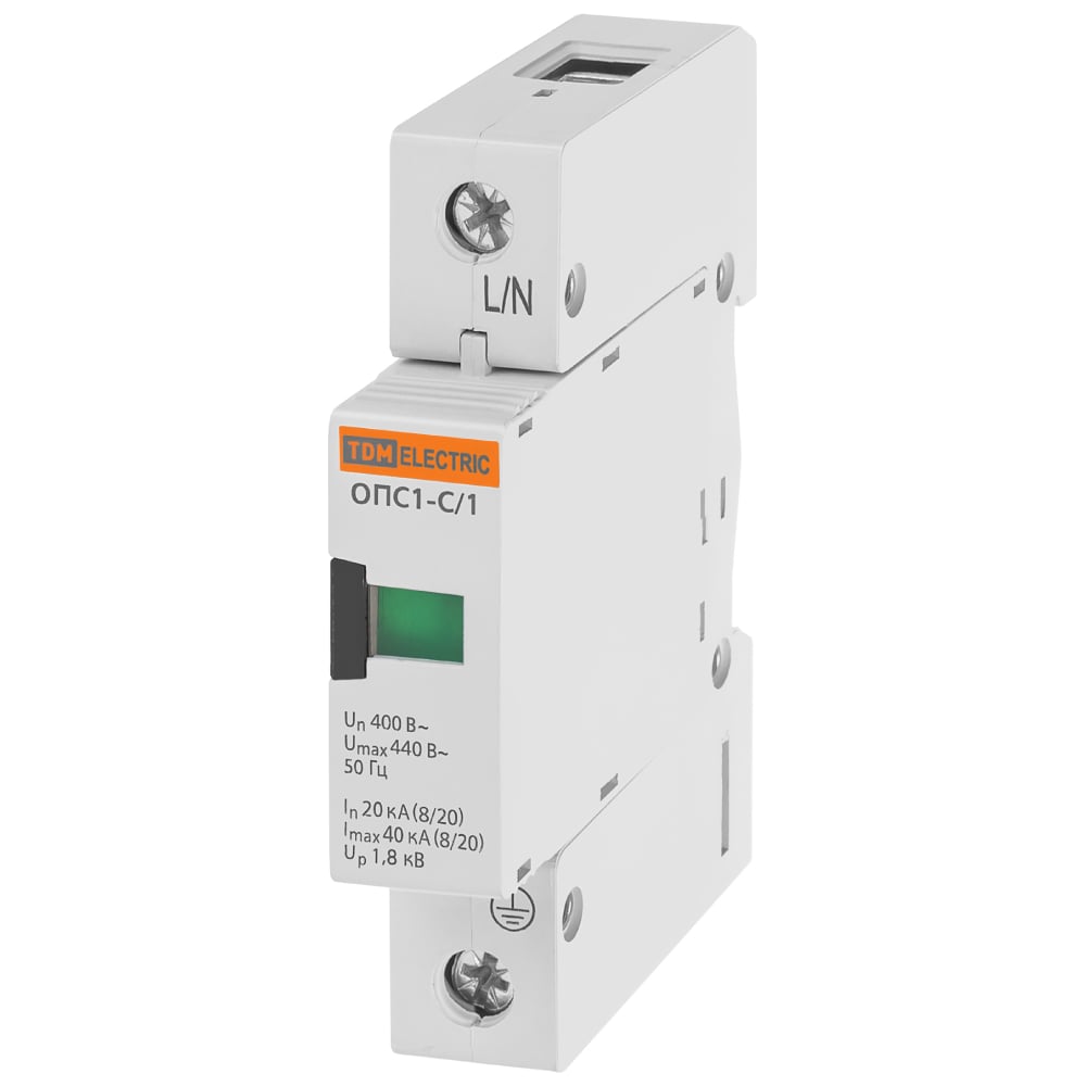 Изображение товара Разрядник TDM ELECTRIC ОПС1-C 1Р 20kA 380/400 В IP20