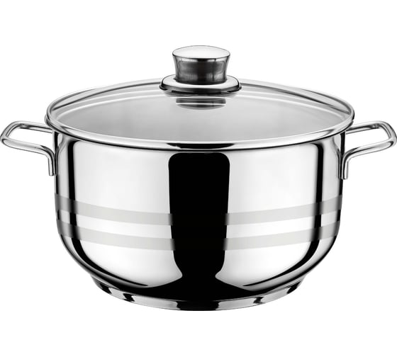 Изображение товара Кастрюля Катюша Вега нержавеющая сталь, 18х10 см, 2.2 л, стеклянная крышка 43020-18-0