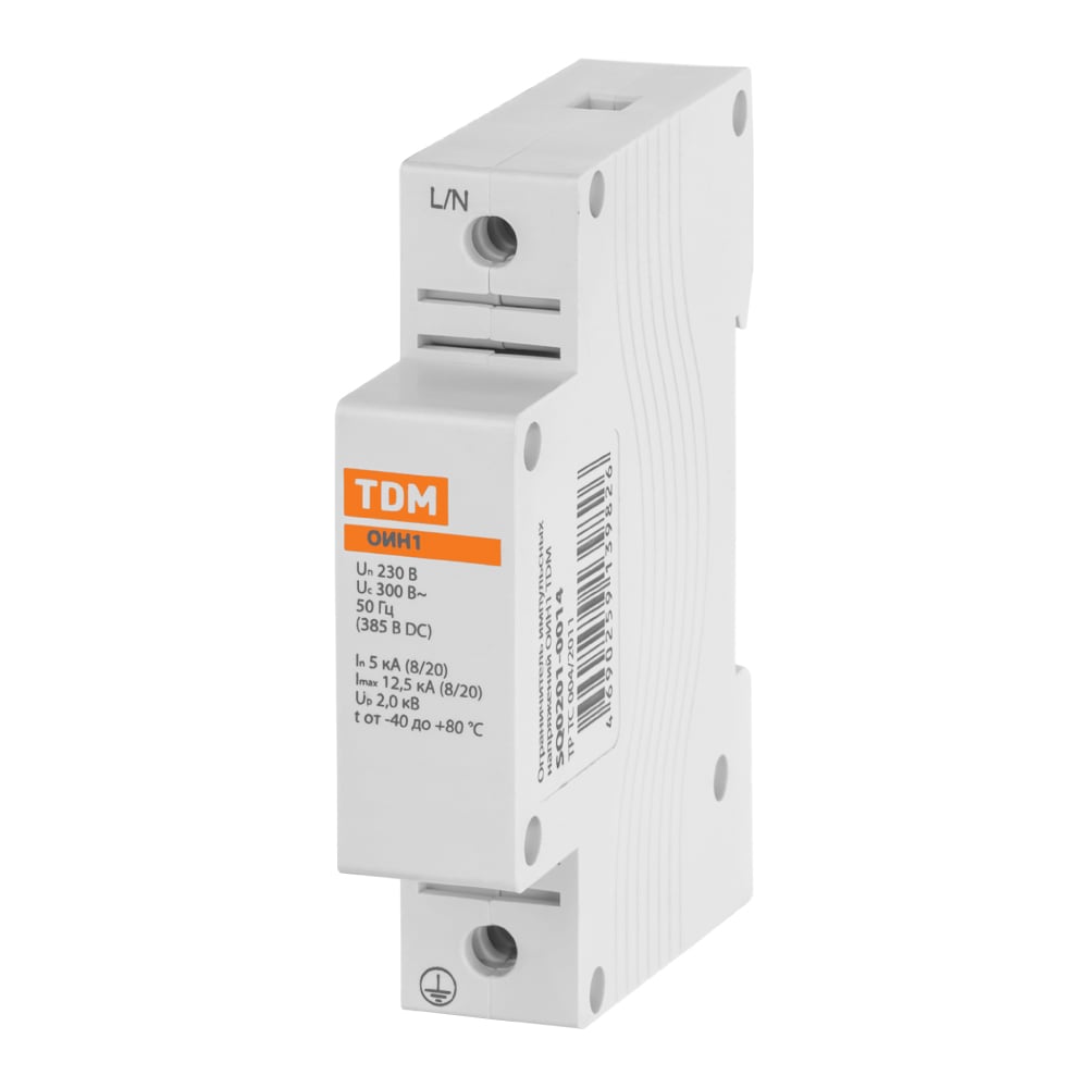 Изображение товара Ограничитель импульсных напряжений TDM ELECTRIC ОИН1 1Р 5kA 230B 12.5kA SQ0201-0014