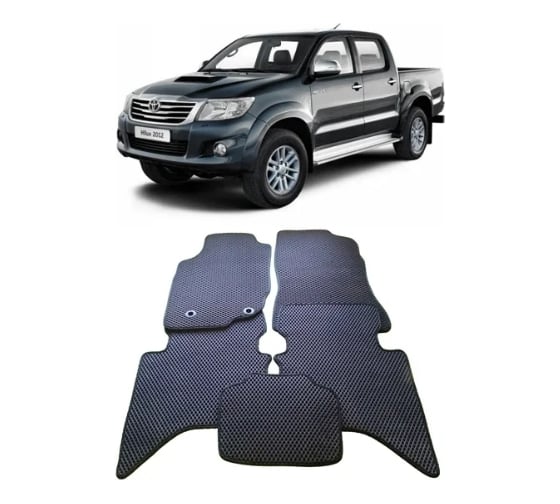 Изображение товара Ковры Eva Smart в салон автомобиля toyota hilux vii 2005 - 2015 эва сота чёрные c серой окантовкой 1813-B5B1-S