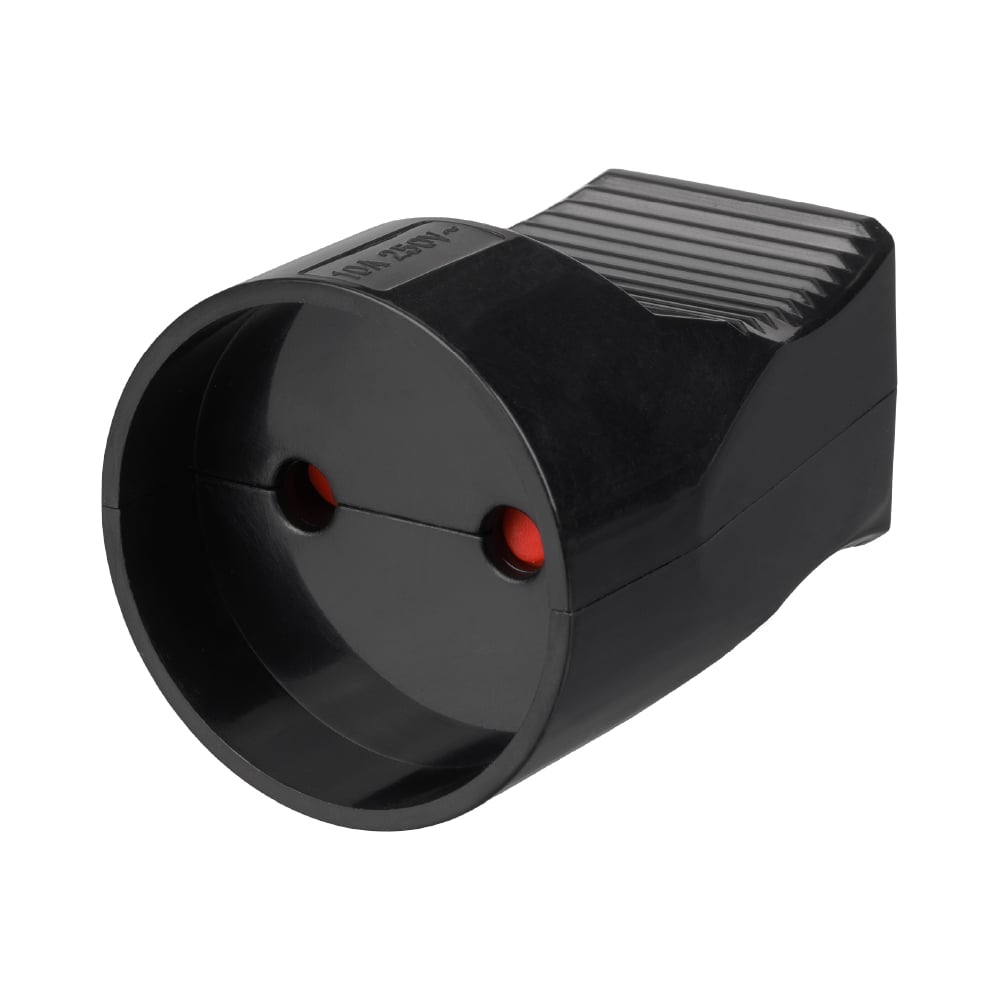 Розетка штепсельная, кабельная без заземления 10А, чёрная TDM ELECTRIC SQ1806-0030
