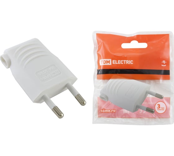 Изображение товара Евро вилка CEE 7/16, белая, угловой вывод проводника TDM ELECTRIC SQ1806-0090