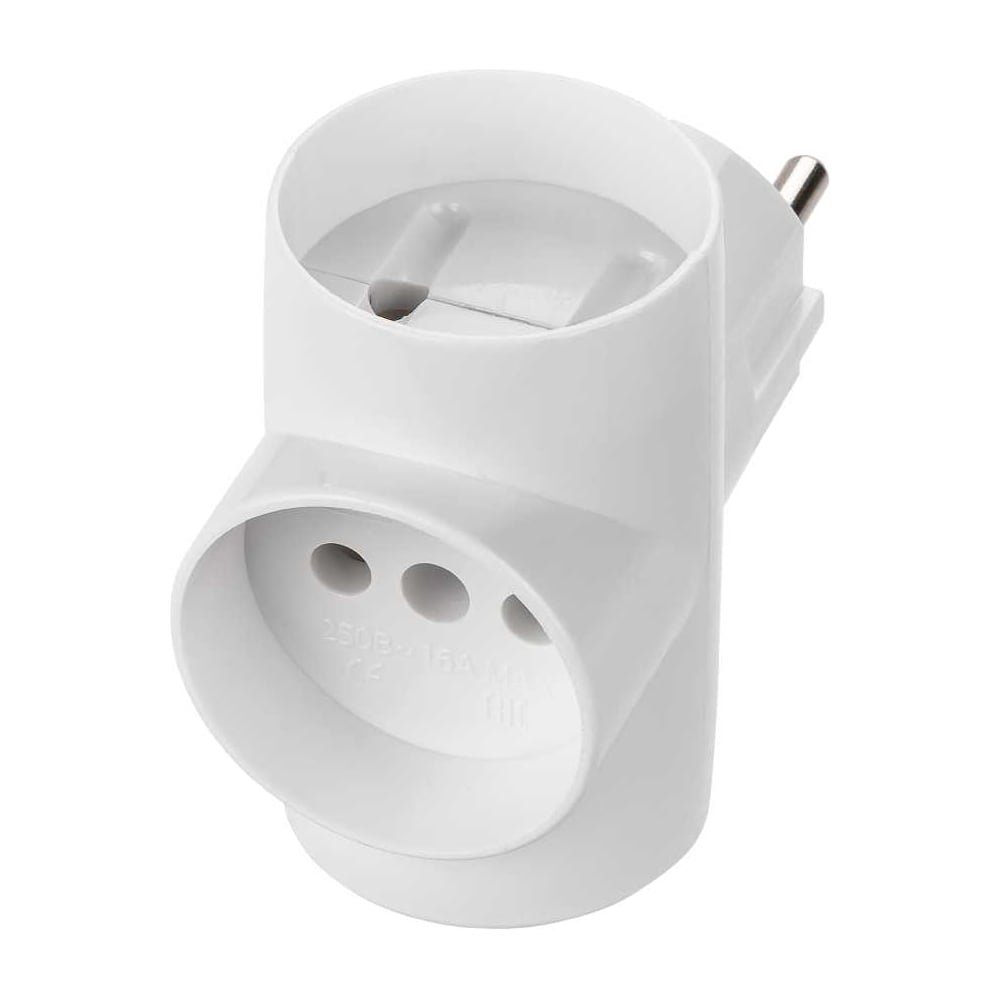 Изображение товара Тройник TDM ELECTRIC 3х2П 16А 250B белый SQ1806-0041 разветвитель для дома и офиса