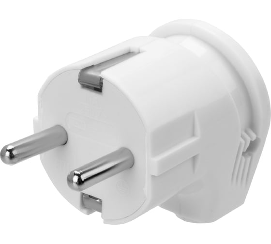 Изображение товара Вилка электрическая угловая с заземлением белая 16А 250В TDM ELECTRIC SQ1806-0007