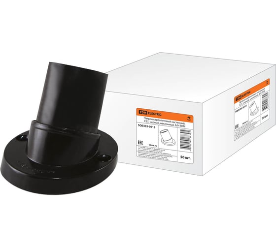 Изображение товара Настенный карболитовый наклонный патрон Е27, черный, Б/Н TDM ELECTRIC SQ0335-0015