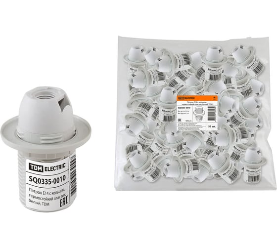 Изображение товара Патрон с кольцом Е14, белый TDM ELECTRIC SQ0335-0010