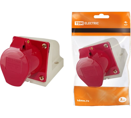 Изображение товара Стационарная розетка 115 TDM ELECTRIC 3Р+РЕ+N 16А 380В IP44 SQ0602-0003