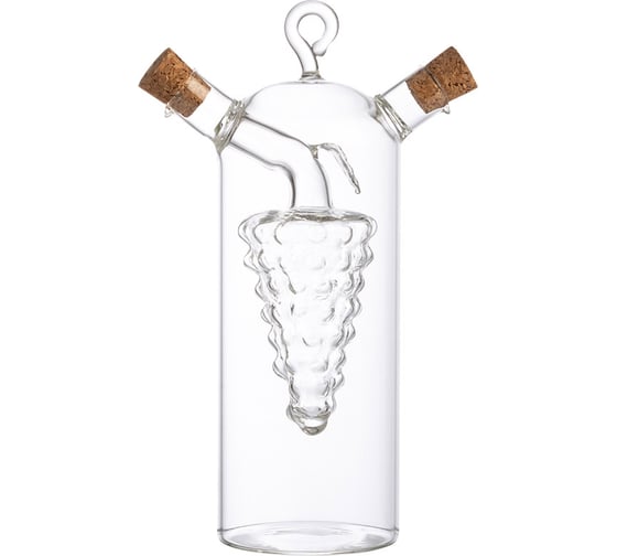 Изображение товара Ёмкость для масла и уксуса Mallony OLIVA, объем 350/50 мл, из боросиликатного стекла, дизайн виноград 105014