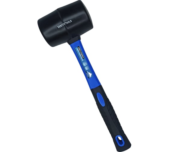 Изображение товара Киянка vertextools 450 г, черная резина, фибергасовая рукоятка 10-50-450