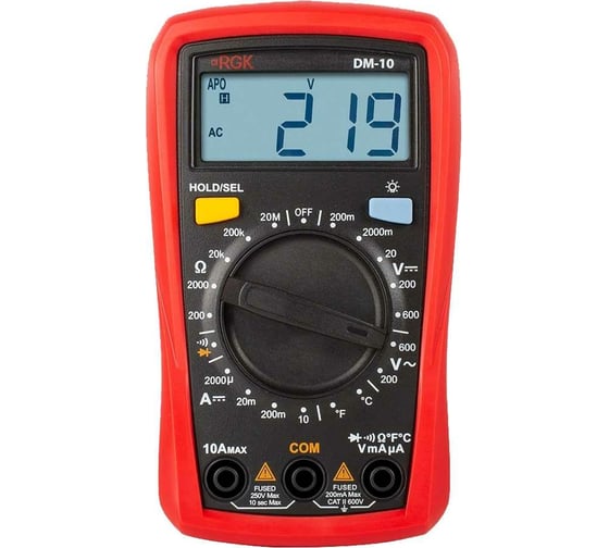 Изображение товара Цифровой мультиметр RGK DM-10 с поверкой 779623