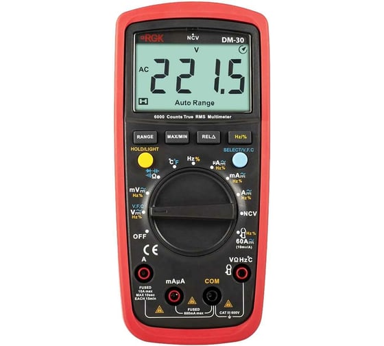 Изображение товара Цифровой мультиметр RGK DM-30 с поверкой 779654