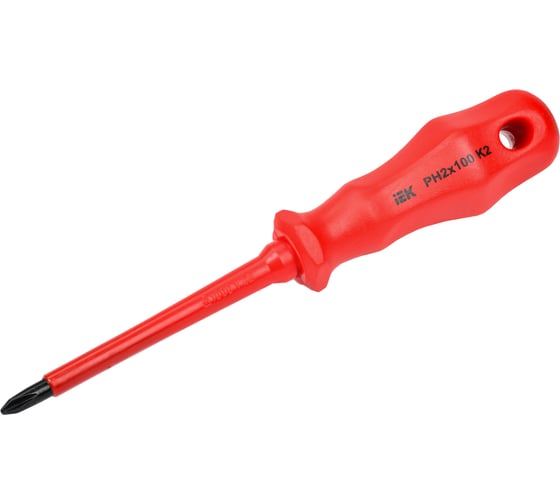 Изображение товара Диэлектрическая отвертка IEK ARMA2L 3 PH2x100 K2 A2L3-SC30-K2-PH-20-100